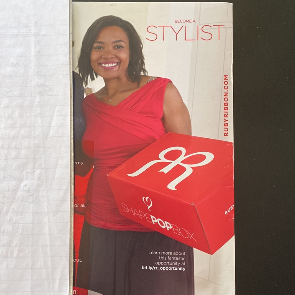 Red Tunic Top,Ruby Ribbon, Size Medium - image 3